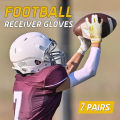 HANDLANDY Youth American Football Gloves, Sticky Wide Receiver Gloves for Kids, White and Gold Stretch Fit Rugby Gloves. 