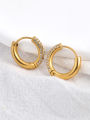 Lokaer Fashion 316L Stainless Steel Rhinestone Hoop Earrings 18K PVD Gold Plated Handmade Daily Jewelry for Women Girls E24216. 