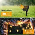 20/50/100 LED Solar String Lights, Warm White, Outdoor Crystal Globe Lights, Waterproof Solar Festoon Fairy Light For Garden. 