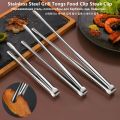 Stainless Steel Grill Tongs Food Clip BBQ Steak Clip Bread Tong Cooking Utensils Party Non-Slip Kitchen Gadgets Accessories.