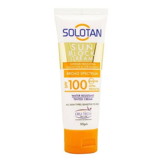 Solotan Sunblock Cream spf100 Water Resistant ( Tinted )