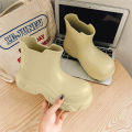 Rain Shoes Women's Waterproof, Non-slip Mid-welly Boots Thick Soles Increase Wear and Deodorant Water Shoes. 