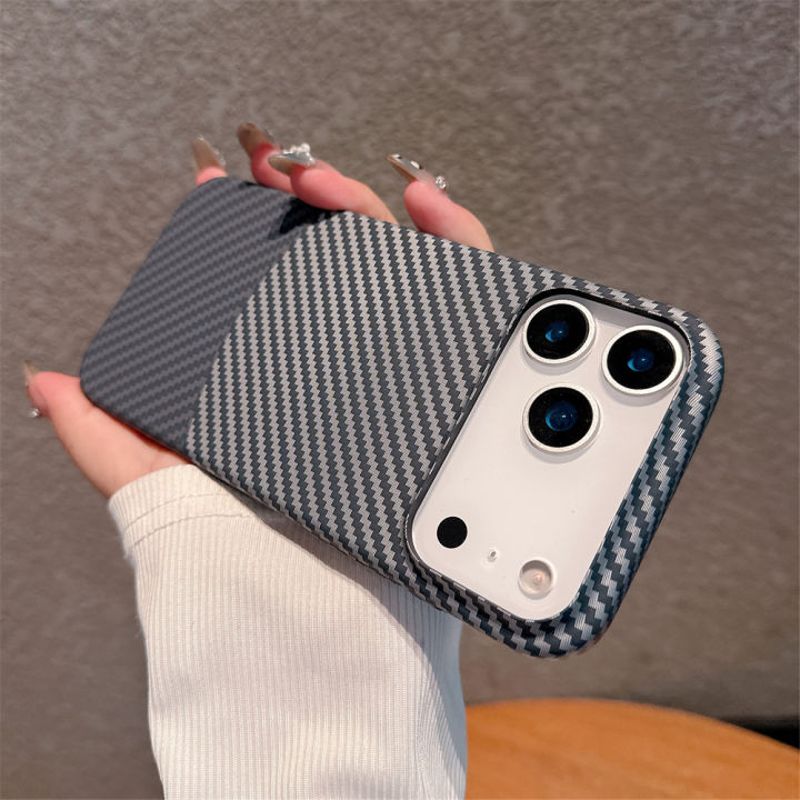 Carbon Fibre PC Thin Hard Case for iPhone 17 Air 16 Pro Max 15 14 Plus 13 12 11 Clash Dual Color Camera Bumper Shockproof Cover