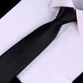 Black Clip On Men Tie Security Ties For Men Women Unisex Tie Clothing Necktie Funeral Doorman Steward Black Tie Matte Black G2E5.