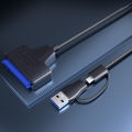 USB 3.0 to SATA/Type-C Adapter Sata Cable 2.5/3.5 Inch SSD HDD SATA III Hard Drive Disk with 12V/2A Power Adapter. 
