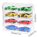 Acrylic Car Display Box 1:64 For Hot Wheels Car Model Toy 8 Grid Cabinet Rack Dustproof Stackable Car Storage Boxes Transparent. 