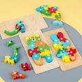 Montessori Wooden Toddler Puzzles for Kids Montessori Toys for Toddlers 2 3 4 Years Old for Toddler Dinosaur Toy.