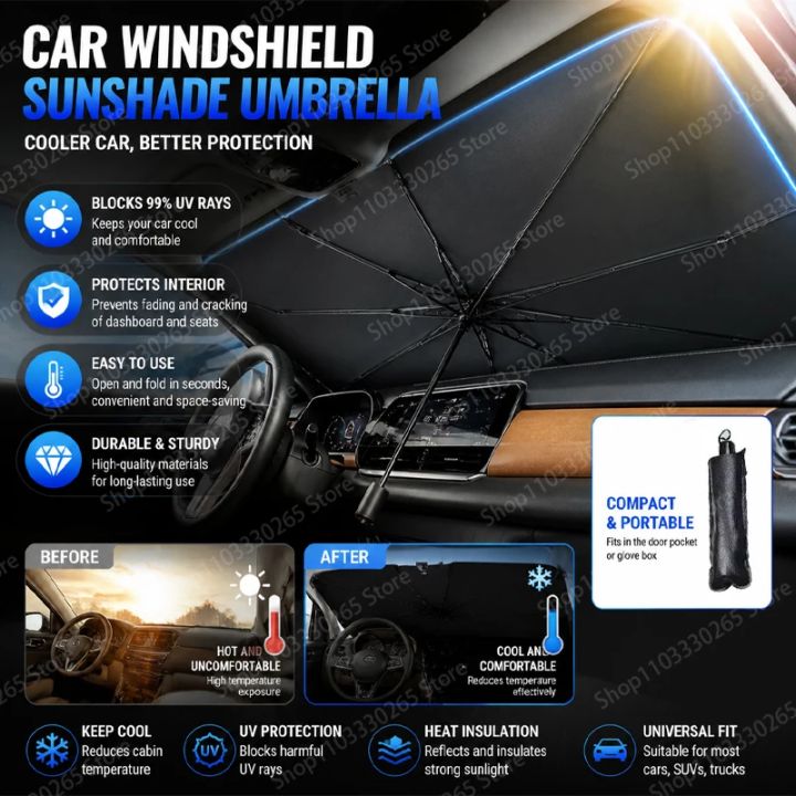 Excellent UV protection, compact size, and great convenience - driving comfortably in the sun with our lightweight car sunshade