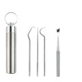 Reusable Stainless Steel Toothpick Set - Portable Oral Cleaning Tool for Travel & Home Metal Toothpick Combo.
