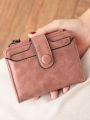 Thin and minimalist women's short wallet with detachable card slot and ID card window, suitable for men and women to use. 