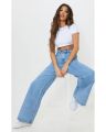 Women's Light Blue High Waist Wide Leg Jeans - Comfortable Baggy Fit. 