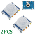 2PCS PIR Sensor HC-SR501 Adjust IR Pyroelectric Infrared Motion Detector Module For Raspberry Pi Sensing Human Bod. 