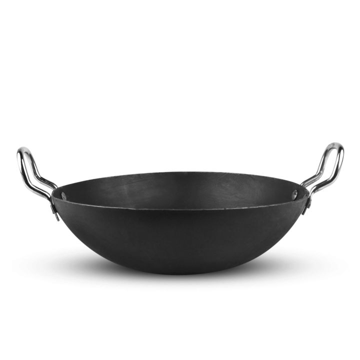 about us — platter to plate Images High Quality... Heavy Duty Iron Karahi with Stainless Steel Handles — Deep Round ...