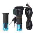 Twist Throttle Accelerator 12V-90V with Led Digital Display Indicator Key Switch for Electric Bike Scooter Electric Throttle. 