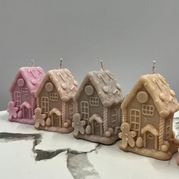 3D Christmas House Candle Silicone Mold DIY Creative Cabin Log Cabin Aromatherapy Plaster Mould Home Christmas Decor Gift Tool