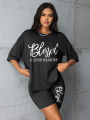 Plus size sets for women Summer 2 pieces Blessed printed offers and liquidation everything cheap elegant women's sets Short sets. 