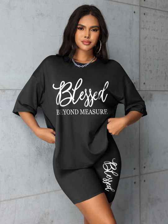 Plus%20size%20sets%20for%20women%20Summer%202%20pieces%20Blessed%20printed%20offers%20and%20liquidation%20everything%20cheap%20elegant%20women's%20sets%20Short%20sets%20-%20Image%206
