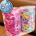100/200PCS Women Girls Colorful Nylon Elastic Hair Bands Ponytail Hold Small Hair Tie Rubber Bands Scrunchie Hair Accessories. 