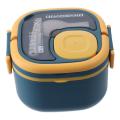 Plastic Student Lunch Box Large Capacity with Cutlery Sauce Box Microwavable Insulated Lunch Box. 