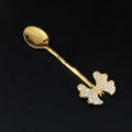 6 pieces of rhinestone butterfly design spoon combination set, coffee spoon, dessert fruit spoon, festive dinner table spoon..