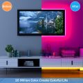 Battery-powered flexible color-changing LED strip Light with remote control for TV backlighting, bars, cabinets and bedroom DIY. 