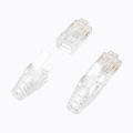 RJ45 Cat6 Pass Through Connectors and Strain Relief Boots, easy to Crimp Modular Plug for Solid or Stranded Network Cable. 
