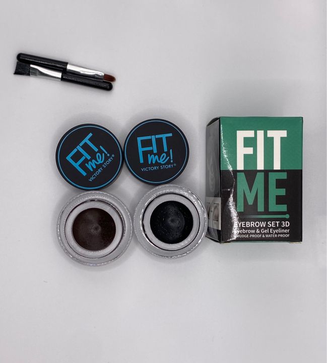 Fit me 3D Eyebrow and Gel Eyeliner Set - Best Quality Smudge proof and Waterproof For Girls and Women