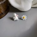 Asymmetric Cute Little Mouse Cheese Stud Earrings For Women Lovely Sweet Small Earrings Party Daily Versatile Jewelry .
