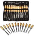 Wood Carving Tools, 12PCS Woodworking Carpentry Gouges Hand Chisel Tool with Wooden Handles and Storage Pouch for Beginners Hobbyists Professionals. 