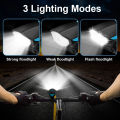 USB Rechargeable Bicycle Light Bike Front Light Waterproof Night Riding Bicycle Headlight With Horn. 