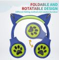 Kids Bluetooth Headphones, 2 Packs Cat Ear Headphones with LED Light, Boom Mic&Built-in Mic for Calls, 85dB Volume Limited Kids Headphones Wireless&Wired for School Tablet PC Phones. 