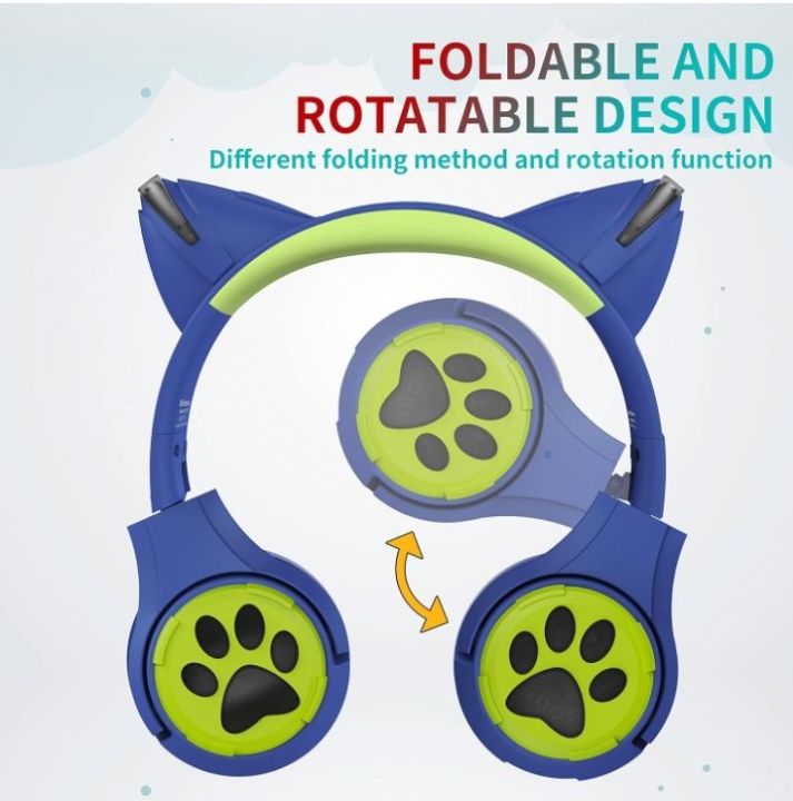 Kids%20Bluetooth%20Headphones,%202%20Packs%20Cat%20Ear%20Headphones%20with%20LED%20Light,%20Boom%20Mic&Built-in%20Mic%20for%20Calls,%2085dB%20Volume%20Limited%20Kids%20Headphones%20Wireless&Wired%20for%20School%20Tablet%20PC%20Phones%20-%20Image%204