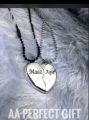 Customized Engraving Name Broken Heart Couple Locket Magnetic Necklace Heavy Heart Pendant. 