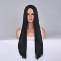 Synthetic Pink Long Straight Wig Middle Part Silky Soft Fashion Cosplay Party Costume Lolita Heat Resistant Daily Use. 