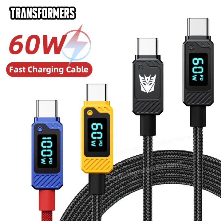 Transformers TF-A18 60W USB C To Type-C Cable Led Digital Display USB-C ...