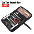 Auto Bike Tire Repair Car Tire Repair Tool Tyre Repair Kit Studding Tool Set 45 PCS Motorcycle Car Accessories Puncture Plug Set. 
