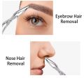 Eyebrow Tweezer Scissor Handle Flat Straight Tip Hair Plucker Stainless Steel Brow Tweezer. 