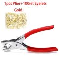 1 Set 1/4 Inch Grommet Eyelet Plier Set, Eyelet Hole Punch Pliers Kit With 100 Metal Eyelets, Grommet Tool Kit For Leather Cloth.