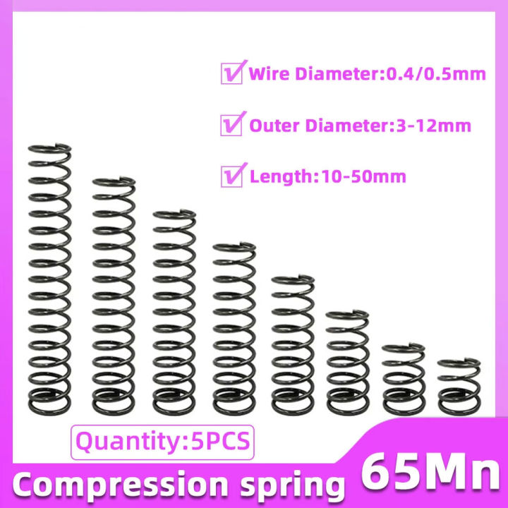 5PCS Compression Spring Wire Diameter 0.4/0.5mm Return Spring Steel ...
