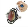 Retro Magic Mood Ring Gem Heart Feeling Color Change Ring Adjustable Temperature Ring 1 pc. 