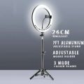 26cm ringlight led 7 feet tripot stand & mobile phone holder 26cm. 