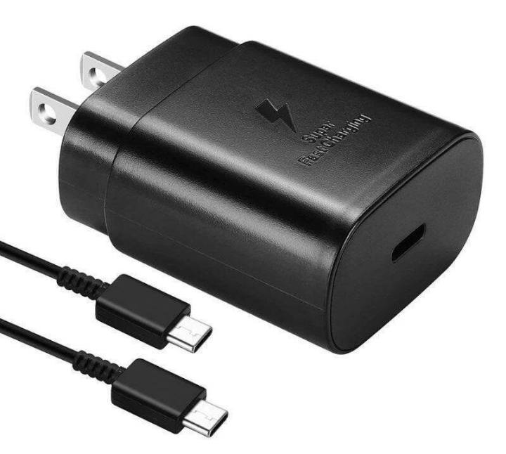 Quick Charger for Samsung A55 A54 A05 a05s A15 s23fe A14 A54 A34 A13 A23 A33 A53 a52s A52 A73 S23 s24ultra S22 ultra S21 S21 + s21ultra note10 charging head + Super PD super fast charge 25W Adapter Type-C to Type-C