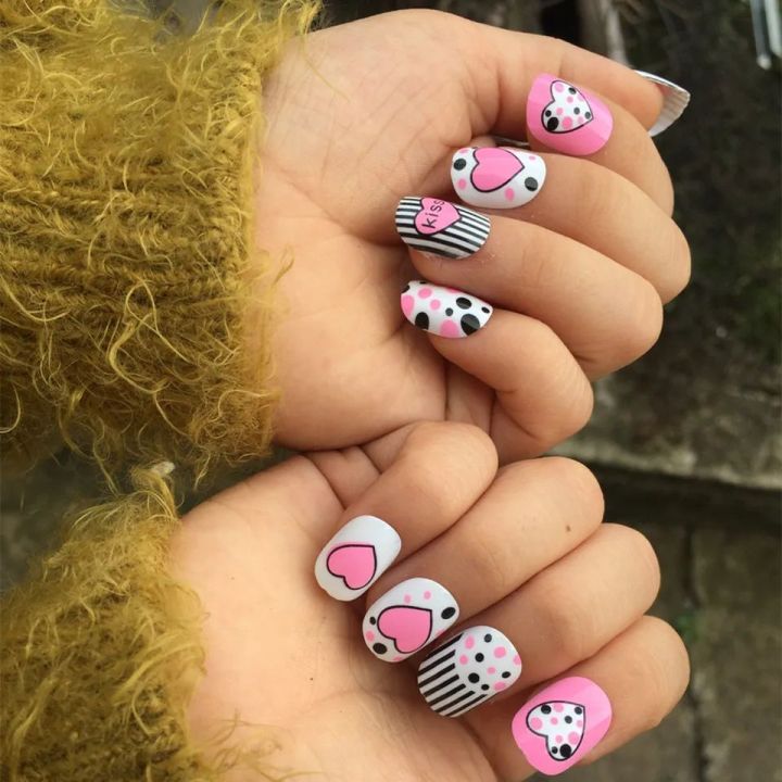 12%20/%2024%20pcs%20/%20box%20Kids%20False%20Nails,%20ABS%20Material%20Children%20Artificial%20Nail%20Tip%20Fashion%20Full%20Cover%20Press%20Pre-Glued%20for%20Party,%20Nail%20art%20for%20kids%20-%20Image%205