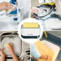 Plastic kitchen cleaning brush wash sponge holder Sponge Caddy Soap Pump Dispenser kitchen sink soap liquid dispenser box. 