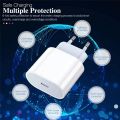20W PD Charger Power Adapter EU Plug For iphone 14 13 mini Pro Max Type C fast charger for Apple Cable for iPhone 8 Plus X XS 11 12. 