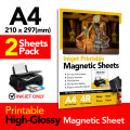Printable Magnetic Sheets for Inkjet Printer - Printable Magnetic Paper for DIY Crafts,  Room Decorations, Easy to Cut, Non Adhesive for Photo Fridge Magnets, Refrigerator Magnetic Sticker. 