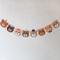 Brown Bear Birthday Letter Pull Flag Party Decoration Banner Layout 1 Set 1 Piece. 