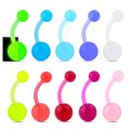 1-10Piece Belly Button Rings Glow in the Dark Belly Rings Acrylic Flexible Barbells Colorful Navel Piercing Jewellery Navel Bars. 