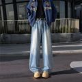 Simple Men's Y2K Baggy Denim Pants Vintage Washing Wide Leg Loose Jeans Casual Straight American Style Male Trousers New 2025. 