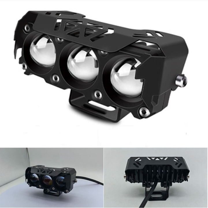 Motorcycle LED Spotlight Dual Color Hi/Low Beam Fog Lamps for Car